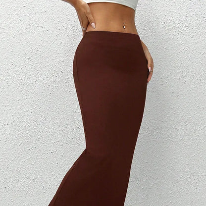 Sexy Women's Skirt Summer Solid New Streetwear Fashion Casual Slim Versatile Female Straight Skirt Elegant Simple Knitted Skirt