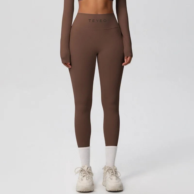 2025 Women's Alphabet Yoga Pants Double-sided High-waisted Quick-drying Fitness Wear Outdoor Running Leggings TEVEO summerr
