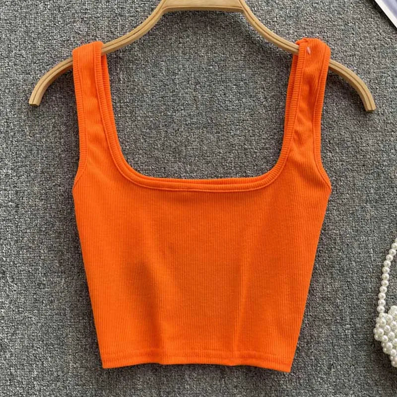 Tank Top Women Sexy Backless Y2k Top Slim Fit Bottoming Blouse Solid Crop Top Sleeveless Camis Mujer