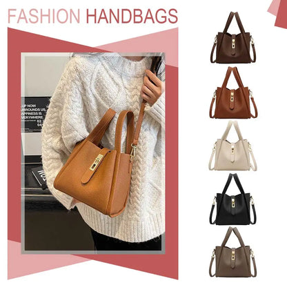 Stylish Bucket Bag for Women with Magnetic Closure Crafted from Durable PU Leather Ideal for Work and Travel Use
