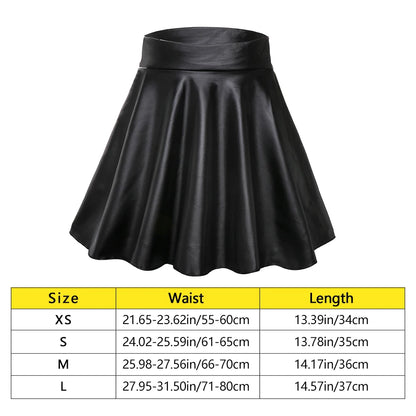 High Waist Elastic Mini Short Skirt Women Faux Leather Skirts