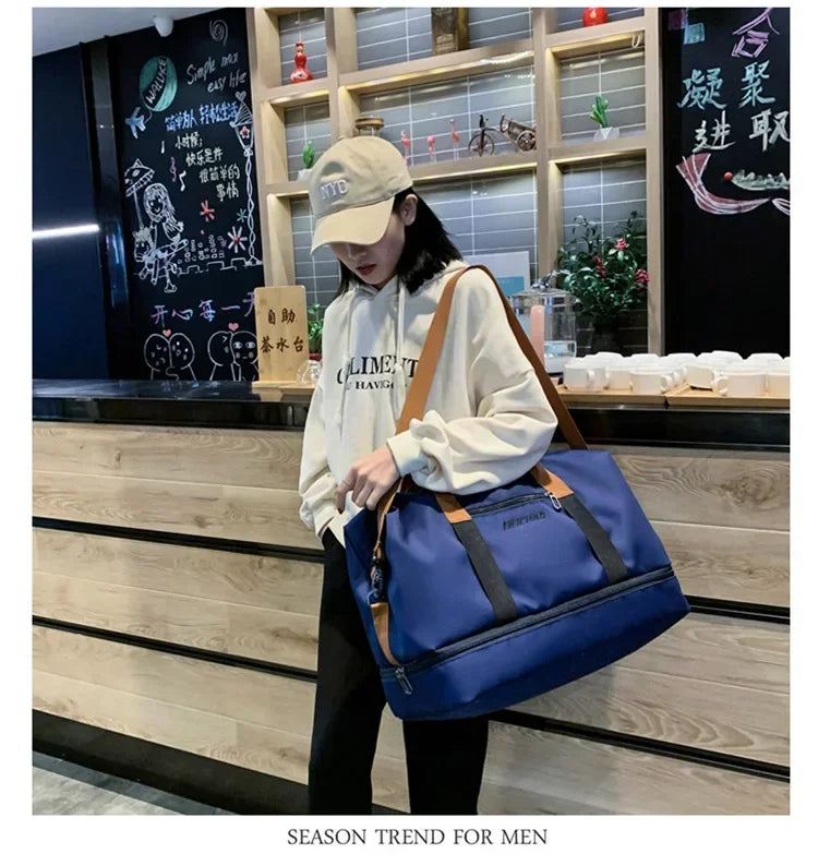 Fashion Travel Bags For Women Large Capacity Men's Sports bag Waterproof Female Messenger Bag Dry And Wet Dropshipping
