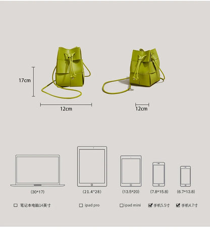 Weave Handbag Women Woven Bags Small Drawstring Bucket Shoulder Messenger Bags Luxury Famous Brand Designer Purse Female bag
