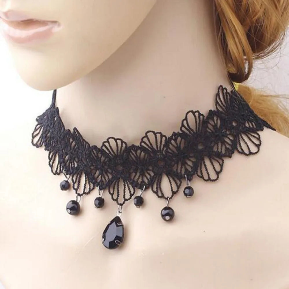 Fashion Black Lace Necklace Sexy Lace Clavicular Chain Gothic Punk Style Personalized Jewelry Accessories Party