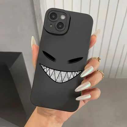 Black Skull Phone Case For iPhone 15 Cases iPhone 14 13 12 11 Pro Max Mini XS Max XR X 7 8 Plus SE2022 Matte Soft Silicone Cover