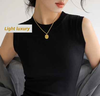 Women's Pure Cotton High Strecth Sleeveless Top Scoop Neck Breathable Solid Versatile Basic Camisole T-shirt Hot Tops for Women