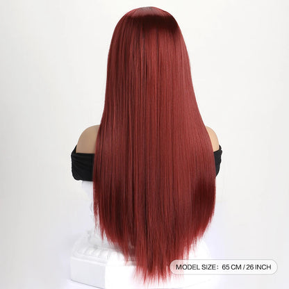 26Inch Colour Wig Long Straight Synthetic Wig for Women Fashion Wig for for Daily Halloween   Costume Party Cosplay ﻿