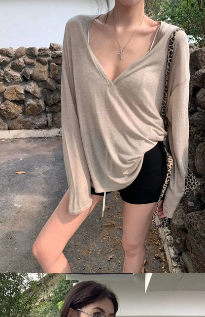 Tops Woman Korean Fashion With Sleeves Plain Long Sleeve T Shirt for Women Clothing Female Sale Cheap Clothes Y2k Korea Style