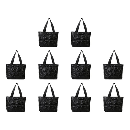 Fashion Tote Handbags for Women Black Large Capacity Soft Rhombus Bags Vinatge Quilted Shoulder Bag Purse for Travel Shopping