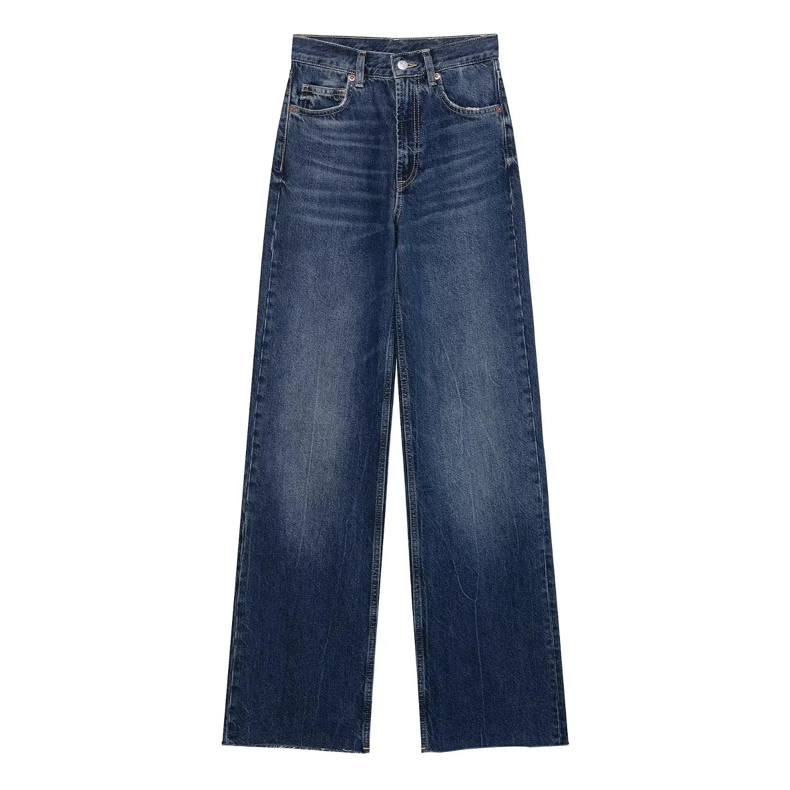 Willshela Women Jeans Denim Pant High Waist Female Chic Lady Casual Basic Mujer Straight Trousers