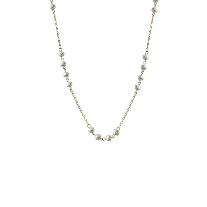 Exquisite Pearl Necklaces Long Neck Chain for Women Vintage Jewellery Romantic Korean Fashion Necklace Trendy Jewelry