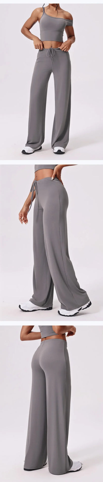 Yoga Pants Sports Fitness Thin Breathable Wide-leg Loose Sports Flared Trousers Outdoor Running Straight-leg Trousers for Women