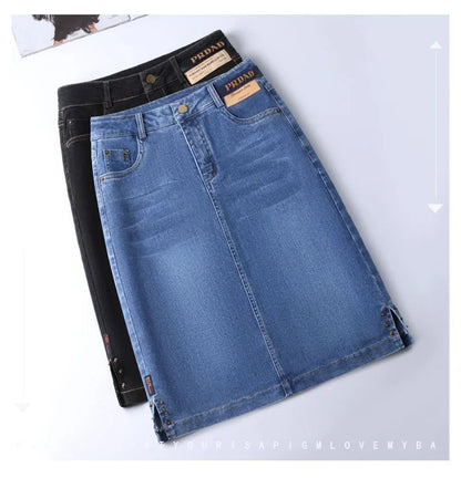 Women's Denim Skirts Spring Summer High-waisted Jeans Skirts Streetwear Female Sexy Sheath Skirts Fashion Split Retro Skirts