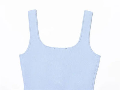 Women's 2025 New Summer Tops Chic Elastic Slim Elegant Holiday Women's Tops Summer Street Fashion Youth Tank Tops