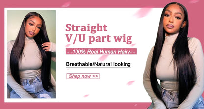 Sinuowei U V Part Wig Body Wave Human Hair Wigs For Women Brazilian No Glue 10-28 Inches Wavy Upgrade Wig Natural Black Wigs