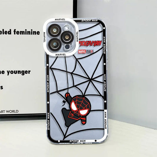 phone Soft case for iphone 11 14 13 cases 15 8 Plus XR 7 12 Pro 6S XS Max Mini X SE funda TPU Coque Spider Web Spiderman Marvel