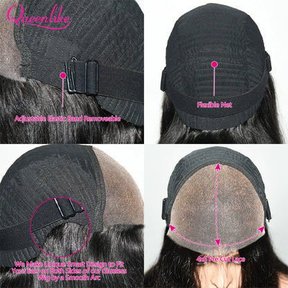 6x4 Water Wave Glueless Wig Human Hair Ready to Wear and Go Glueless Wigs for Women 26 28 30inch Pre Cut 4x6 Curly Wig Brazilian