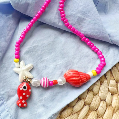 Bohemian Colorful Necklace For Women Girls Adjustable Beaded Neck Chain Unique Fashion Accessory Jewelry Gift