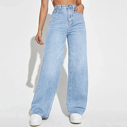 Women Jeans 2025 New Women Wear European And American Loose Denim Wide Leg Pants Slim High Waist All-Match Jeans For Women H300
