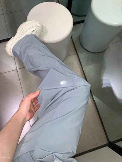 Yoga Sports Straight Leg Pants Women Thin Casual Fashion Solid Elastic Waist Quick Drying Sweatpants Loose Baggy Trousers Women