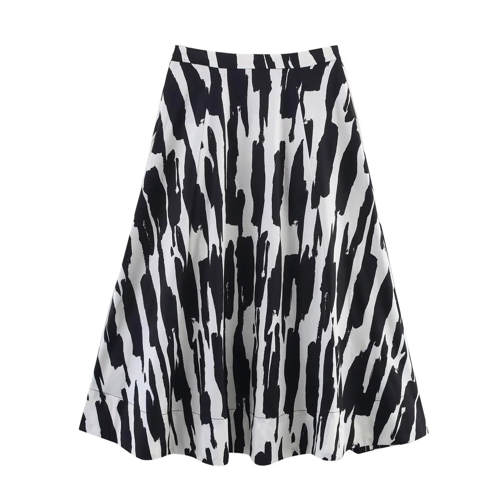 Women's Skirts Summer 2025 New Print Elegant Women's High Waist Skirts Chic Casual Joker Summer Travel Youth Skirts