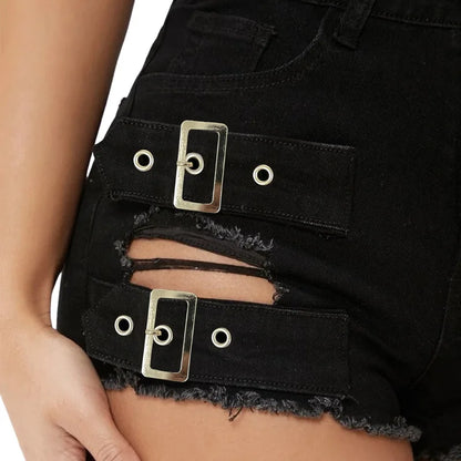 2025 New High Waist Sexy Ripped Stretch Denim Jeans Shorts Ripped Jeans for Women