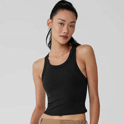 Yoga women's tops underwear fitness jogging comfortable soft-ribbed vests outdoor sports tennis women halter tops goddess