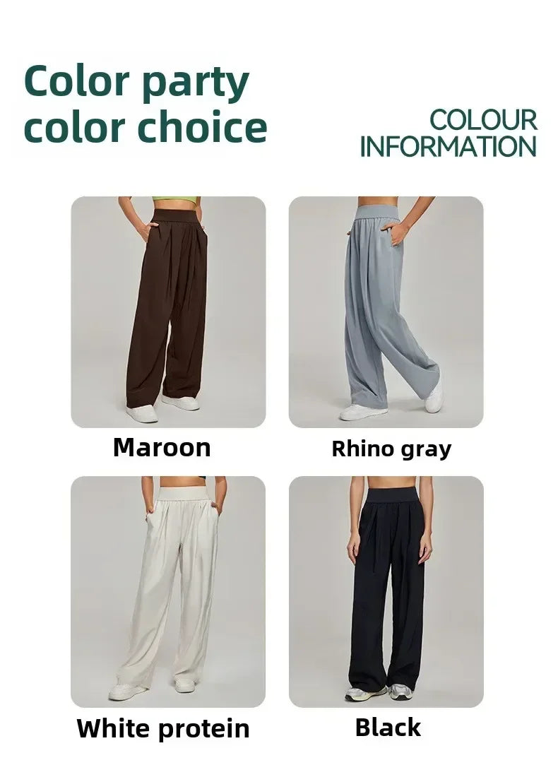 New Yoga Pants Women Loose Wide Leg High Waist Fitness Quick Dry Running Sweatpants