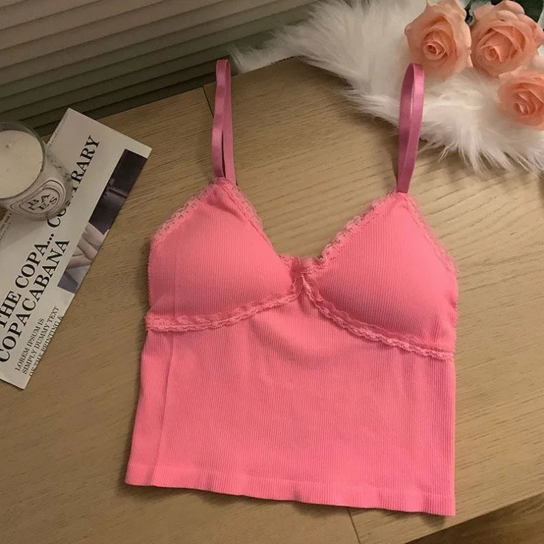 Women Tops Sexy Lingerie Women Lace Bottoming Camisole Women's 2024 Summer Short Top Singlet Top Women Топ Жіночний