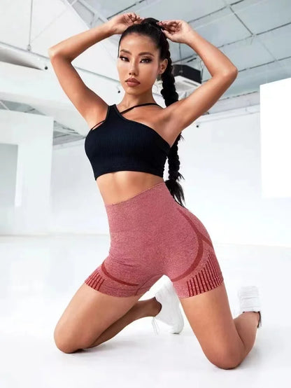 Women Yoga Shorts Women High Waist Workout Shorts Lift Butt Fitness Pants Sportswear Fitness Yoga Push Up Yoga Gym Running Short