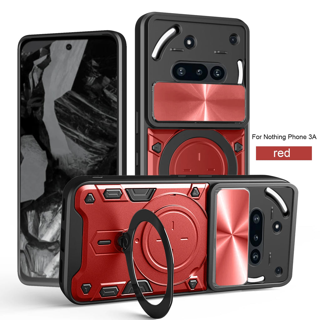 Protective Cover For Nothing Phone 3a Case With Ring Stand Holder Lens Protection Fundas Coque Capa