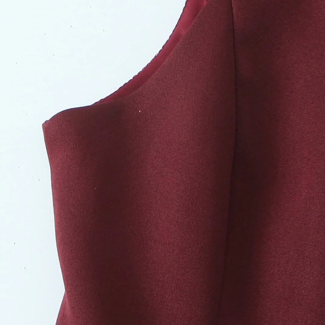 TRAF Top for Women Fashion Summer Short Skirt Hem Bow Sleeveless O-neck Blouse Street Clothing Vest Tank Chic Ladies Tops Mujer