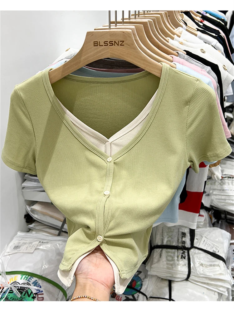 Summer Women T Shirt T-Shirt Woman Clothes Tops Tshirt Female Crop Top Tees Y2k Para Mujer Ropa De Mujer Roupas Feminina Traf