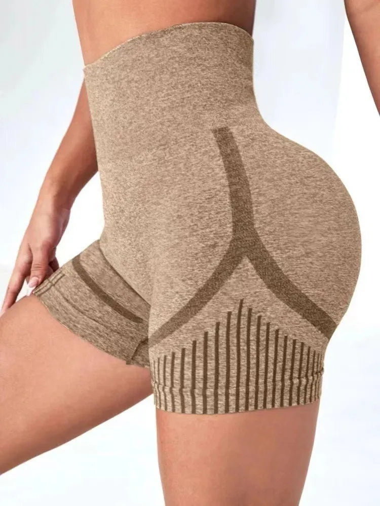 Women Yoga Shorts High Waist Workout Shorts Fitness Yoga Lift Butt Fitness Ladies Gray Yoga Gym Running Short Pants Sportswear
