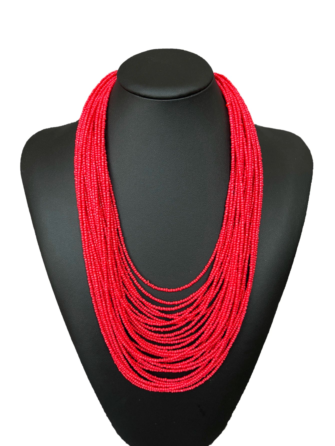 Bohemian fashion handmade beaded multi-layer red beaded women's necklaces seaside vacation jewelry