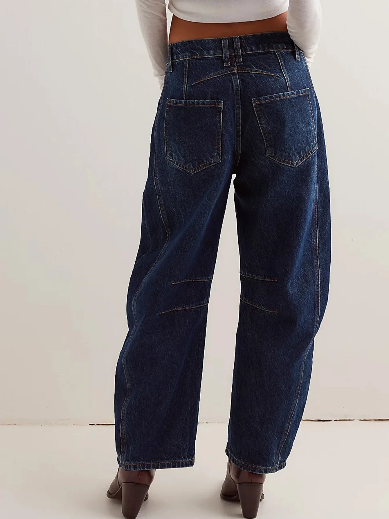 Women's Four Seasons New Fashion Low-rise Jeans Casual Loose Wash Wide-leg Pants Women's Simple Comfortable Straight Leg Jeans