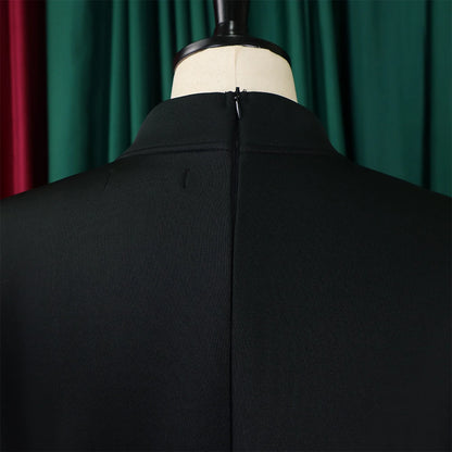 Elegant Dresses for Women Bow Collar Full Sleeve High Waisted A Line Mid Calf Luxury Female Birthday Party Dinner Vestidos Mujer