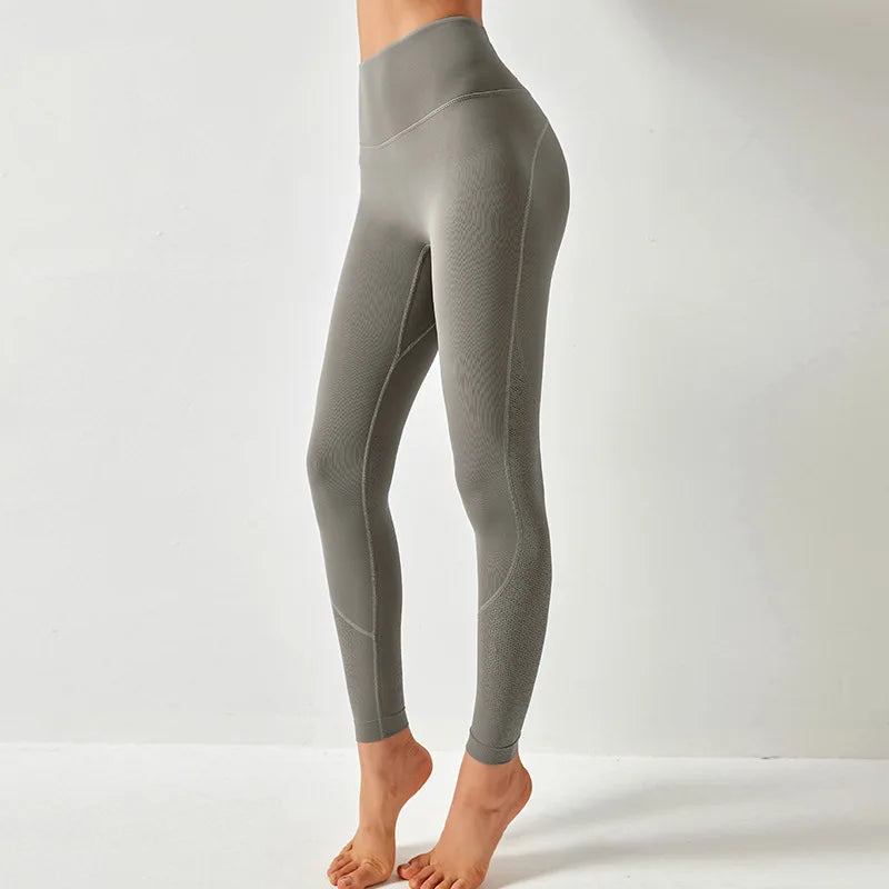 Women High Waist Yoga Pants Leggings with Back Pocket Running Cycling Breathable Sports Leggings Fitness Workout Gym Clothing