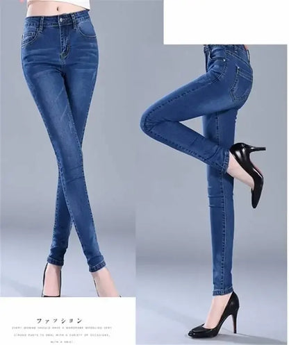 2023 New Jeans For Women Skinny High Waist Stretch Waist Feminino Pants Female denim Blue Black Trousers Pencil Jeans
