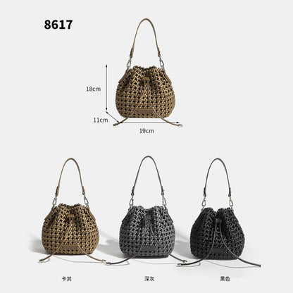 Tote bag woman Bucket bag handbags for women Nylon underarm purse European-style hand-woven bag for women