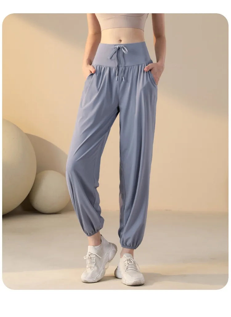 Women's Casual Loose Yoga Pants Dance Running Outdoor Sports Long Trousers Qui Dry Breathable Comfortable Sweatpants