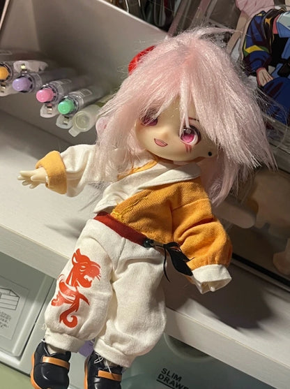 D09-P389 children handmade toy   1/12 1/8 1/6 1/4 1/3 MSD bjd doll wig red blue pink black DIY long straight hair 1pcs