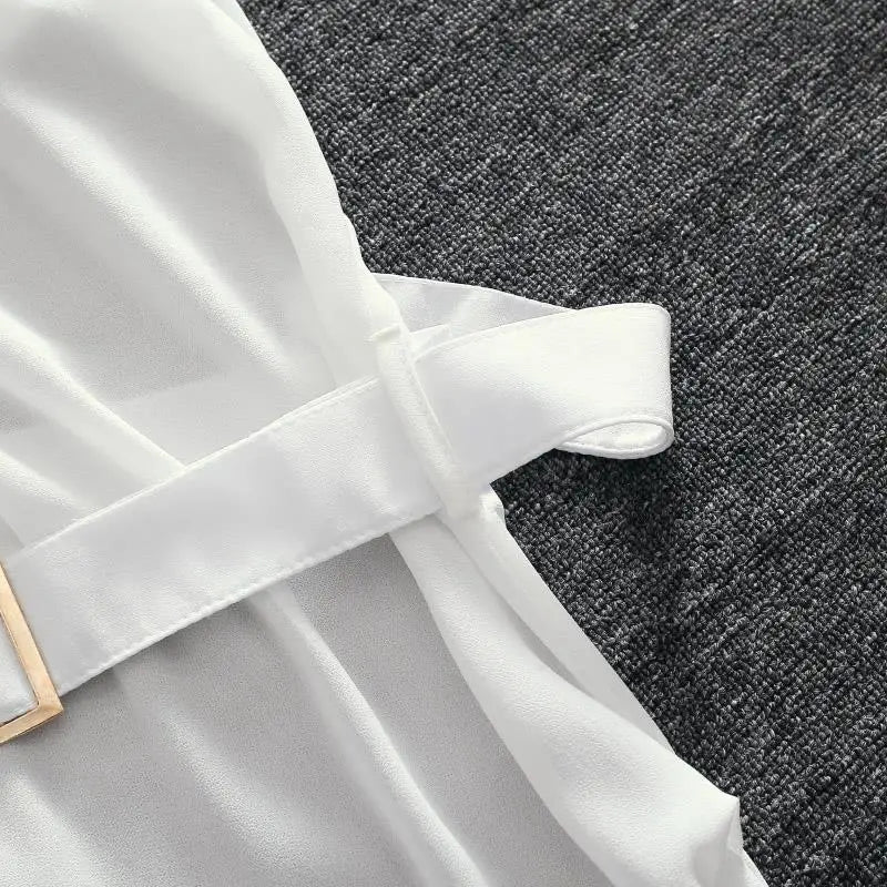 Female Dresses 2024 Chic and Elegant Pretty Clothing Chiffon Blazer Women's Dress Satin Silk White Formal Occasion X Fashion Y2k