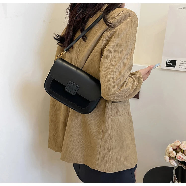 Women's Bag 2025 Autumn and Winter Simple Fashion Small Square Bag Korean Style High-Grade Fashion All-Match Casual Shoulder Bag