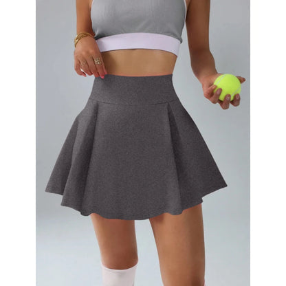 Women's Skirts Simple Fresh Style Tennis Sports Pleated Skirt Built-in Safety Pants Vibrant and Playful Solid Colour Waist  Skir