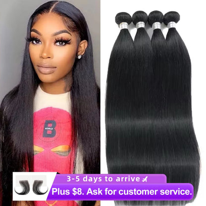 12A Brazilian Bone Straight Hair Bundles Wholesale Cheap Natural Color 100% Virgin Human Hair Extensions For Black Women