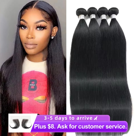 12A Brazilian Bone Straight Hair Bundles Wholesale Cheap Natural Color 100% Virgin Human Hair Extensions For Black Women