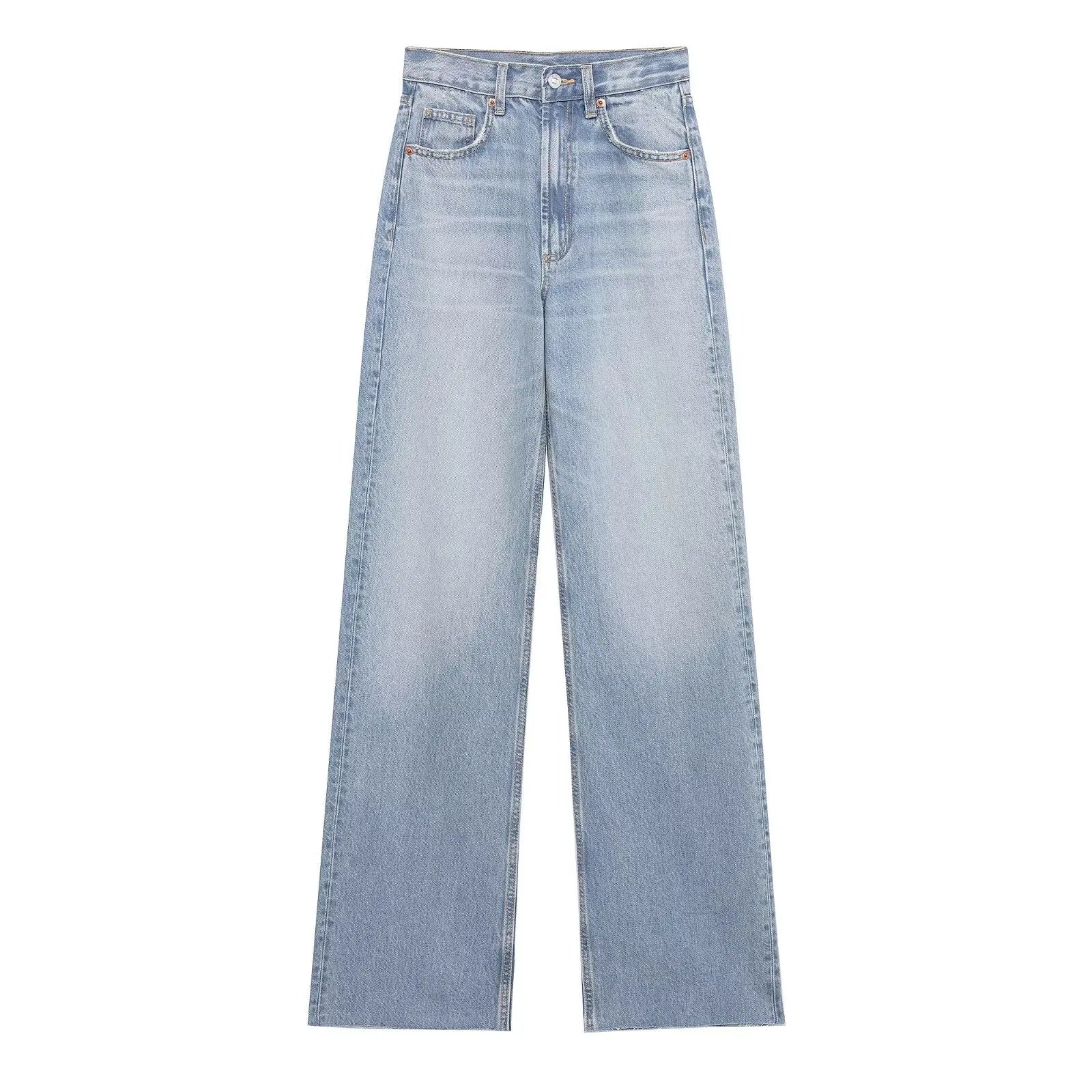 Willshela Women Jeans Denim Pant High Waist Female Chic Lady Casual Basic Mujer Straight Trousers
