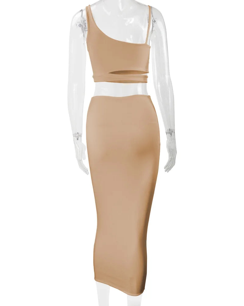 Women Dress Elegant Long Dresses Party Night Dress Women Dresses Woman Female Clothing Sexy Pleated Hollowout Two-piece Dress