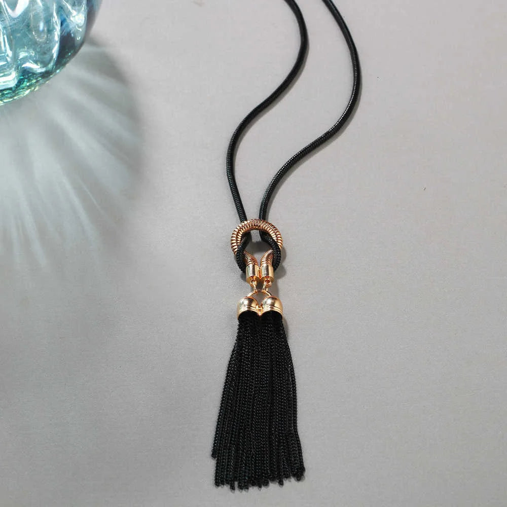 Fashion Long Necklace for Women Collier Femme Vintage Tassel Necklaces & Pendants 2022 Statement Jewelry Collar Mujer Maxi Colar